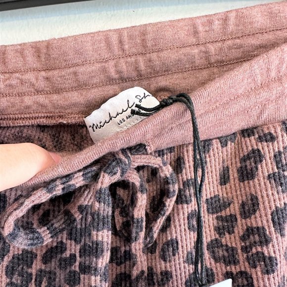 Michael Stars NEW Woodchip Leopard Berkley Drawstring Pocket Joggers Women $128 - Picture 4 of 8